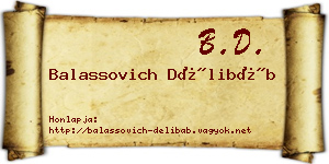 Balassovich Délibáb névjegykártya